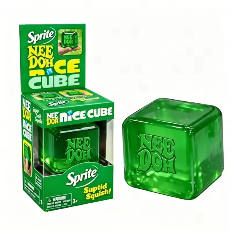 Schylling Nee Doh Jellyfish & Cube Squish Toy, Soft Jelly Squeeze Stress Relief Fidget Toy, Sensory NeeDoh for Kids & Adults