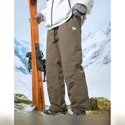 Thickened down Cotton Trousers for Men Winter Outdoor Snow Skiing Windproof Waterproof Warm Straight Leg Pants Youth Casual