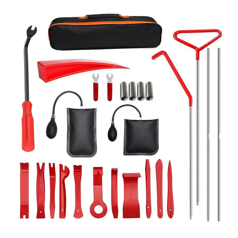 Car Wedge Pump Locksmith Thickened Door Repair Air Cushion Emergency Open Unlock Complete Tools Kit With Long Reach Grabber