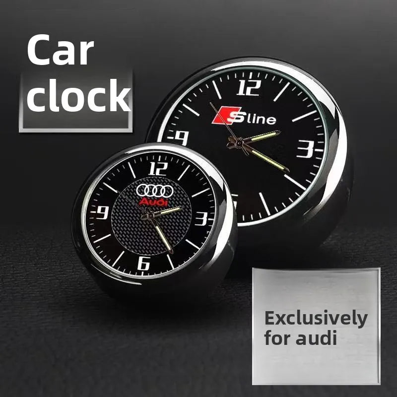 1pc Car Mini Clock Quartz Clock  Night For Audi  Sline A3 A4 A5 A6 A6L A7 A8 Q3 Q5 Q7 S3 S4 S5 RS3 RS4 RS6