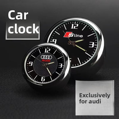 1pc Car Mini Clock Quartz Clock  Night For Audi  Sline A3 A4 A5 A6 A6L A7 A8 Q3 Q5 Q7 S3 S4 S5 RS3 RS4 RS6