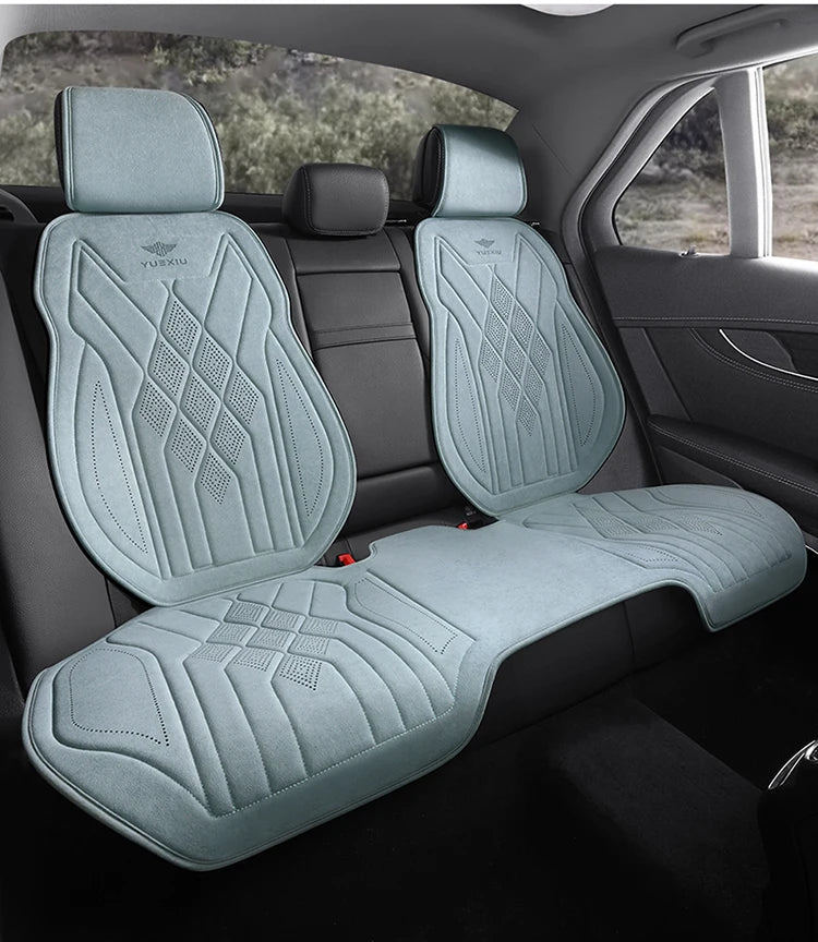 Perforated Suede Seat Cover Universal Four Seasons Cars Seats Covers Breathable Seat Non-slip Luxury Car Rams Latex Seat Cover