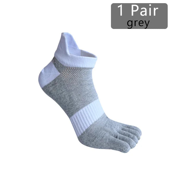 1/6 Pairs Man Five Finger Socks Large Plus Size Patchwork Compression Mesh Breathable Fitness Sport Toe Ankle Boat Socks EU43-47