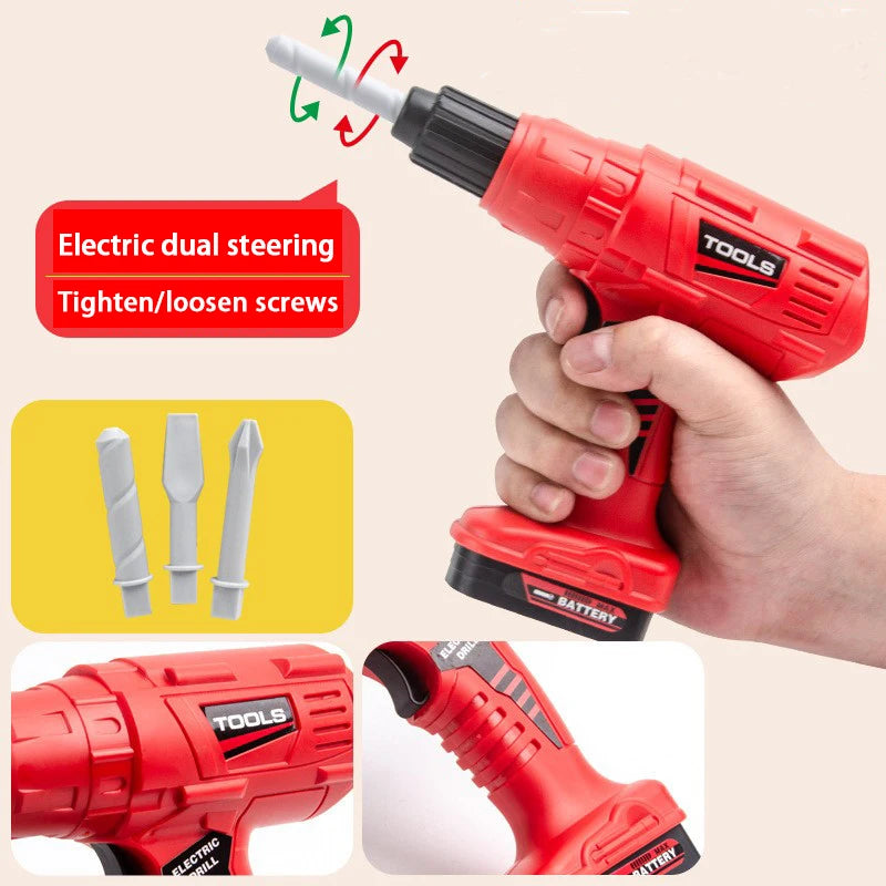 DIY Pretend Play Toy Simulation Repair Tools Set Electric Drill Screwdriver Tool Repair Toolbox Educational Toys For Children