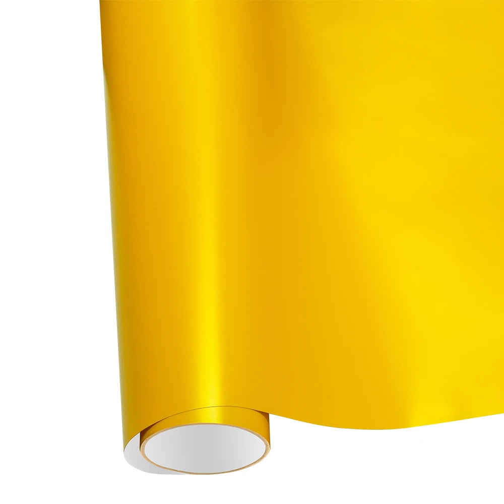 Car Sticker Color Change Vinyl Film Matte Metallic Yellow PET Bubble Free Wrapping Car Accessories Auto Self Adhesive Decals