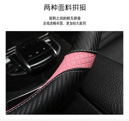 Carbon Fiber+Leather Car Steering Wheel Cover Non-Slip 38cm For Seat Tarraco Arona Ateca Ibiza Toledo Mii Leon Arosa Exeo ST FR