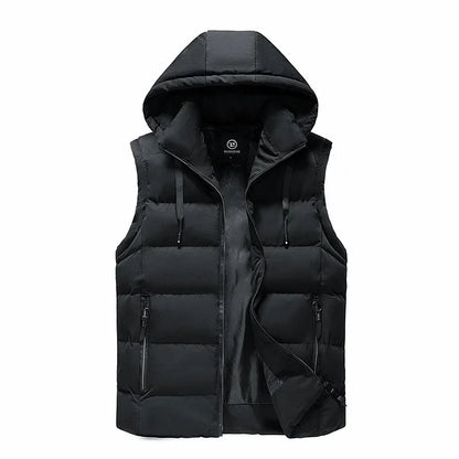 2025 New Puffer Sleeveless Coats Mens Solid Color Down Jacket Winter Warm Vest Jacket Men Waistcoat Outwear Windbreaker Clothing