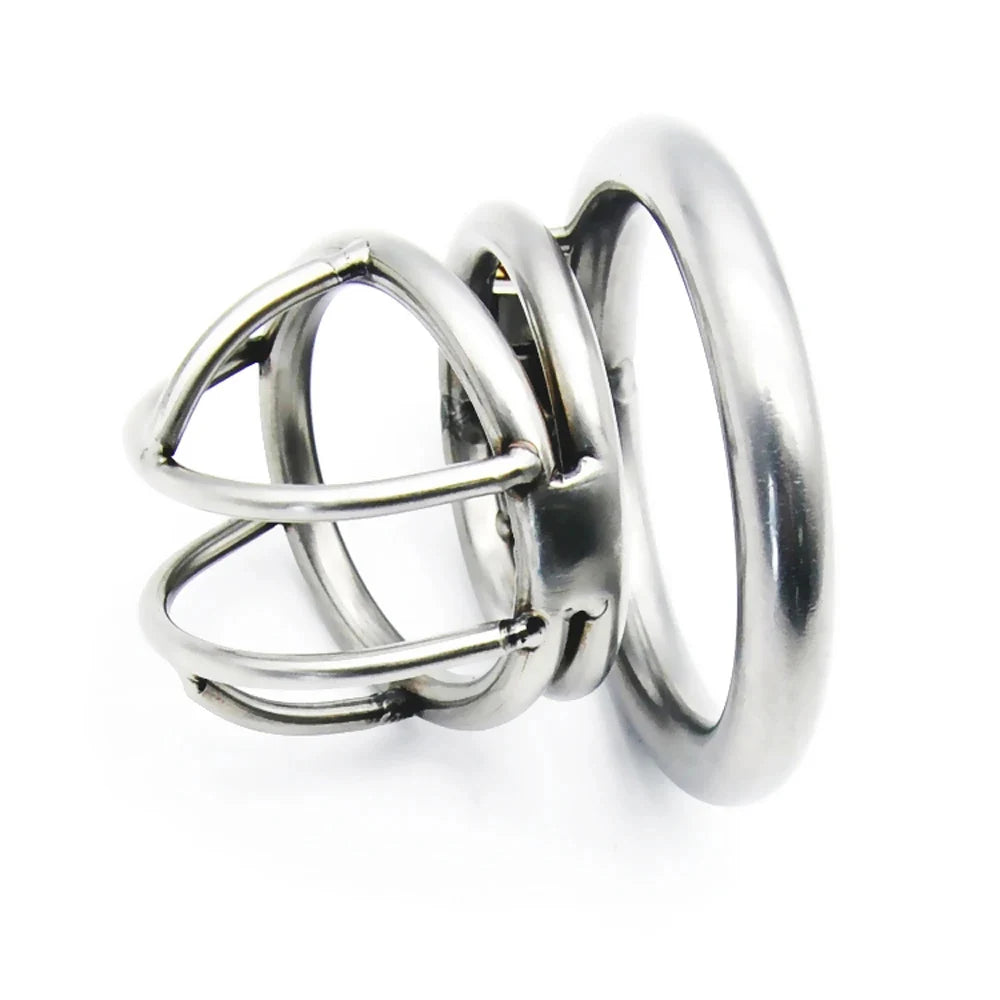 Small Penis Lock Male Steel Cock Cage Chastity Device Penis Ring Erotic Metal Bondage Husband Loyalty Sex Toys For Men