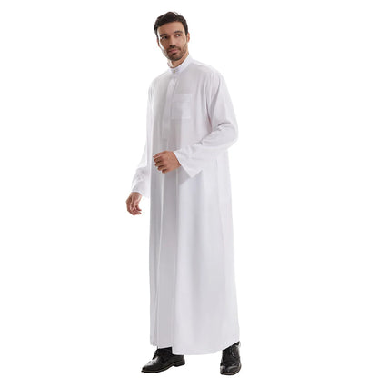 Muslim Men Jubba Thobe Zipper Kimono Robe Saudi Islamic Muslim Clothing Abaya Cafe Dubai Arab Dress Robe