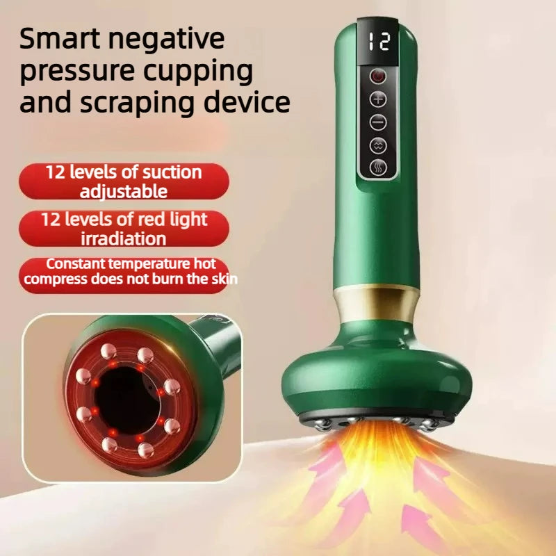 12 Speed Electric Suction Cup Massager, Scraping Suction Cup, Anti Orange Peel Tissue, Beauty, Scraping, Hot Compress, Slimming