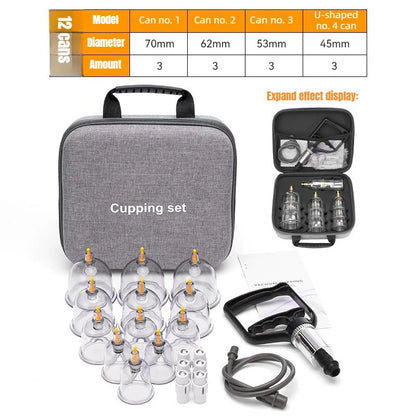 24Pcs Cupping Relax Set Multiple Sizes of Vacuum Cups with Hand Pump and Detailed Cupping Manual Massage Cupping Set for Massage