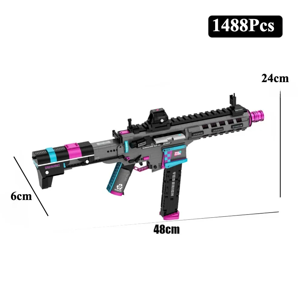 MOC Military MP5 KSV M4A1 ARP-9 Submachine Gun Model Building Blocks DIY Weapon Micro Bricks Toy Child Boy Christmas Gift