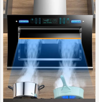220V Ala Haotaitai Powerful Range Hood Side Suction Kitchen Double Motor Non Clean Home Use CCC