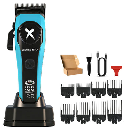 BRDCLIP Professional 7500RPM Barber Hair Clipper Set DLC Blade Base Charger 2-Speed Hair Trimmer Salon Use for Men Shaver