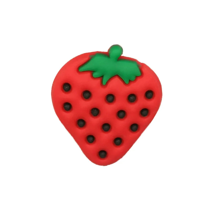 1/25PCS Cute Food & Drink PVC Shoe Charms for Clogs, Strawberry, Sushi, Pizza, Milk Carton DIY Accessories for Kids & Teens