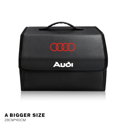 Car Trunk Collapsible Leather Tidying Stowing Box Accessories For Audi Sline A1 A3 A4 A5 A6 A7 A8 B8 B9 B6 C6 Q2 Q3 Q5 Q7 Q8 TT