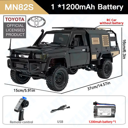 MN82S LC79 2.4G 1/12 Full Scale RC Pickup Short Truck 4WD Remote Control Climbing Off-road Car Toy for Boys Girls Christmas Gift