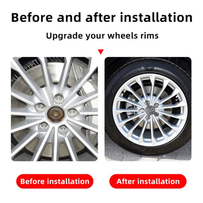 4Pcs Car Wheel Hub Cover Tires Rim Center Replace Cap Decoration Accessories For Audi Q5 A3 A5 A4 A4L A6 A6L A7 A8 Auto Emblem