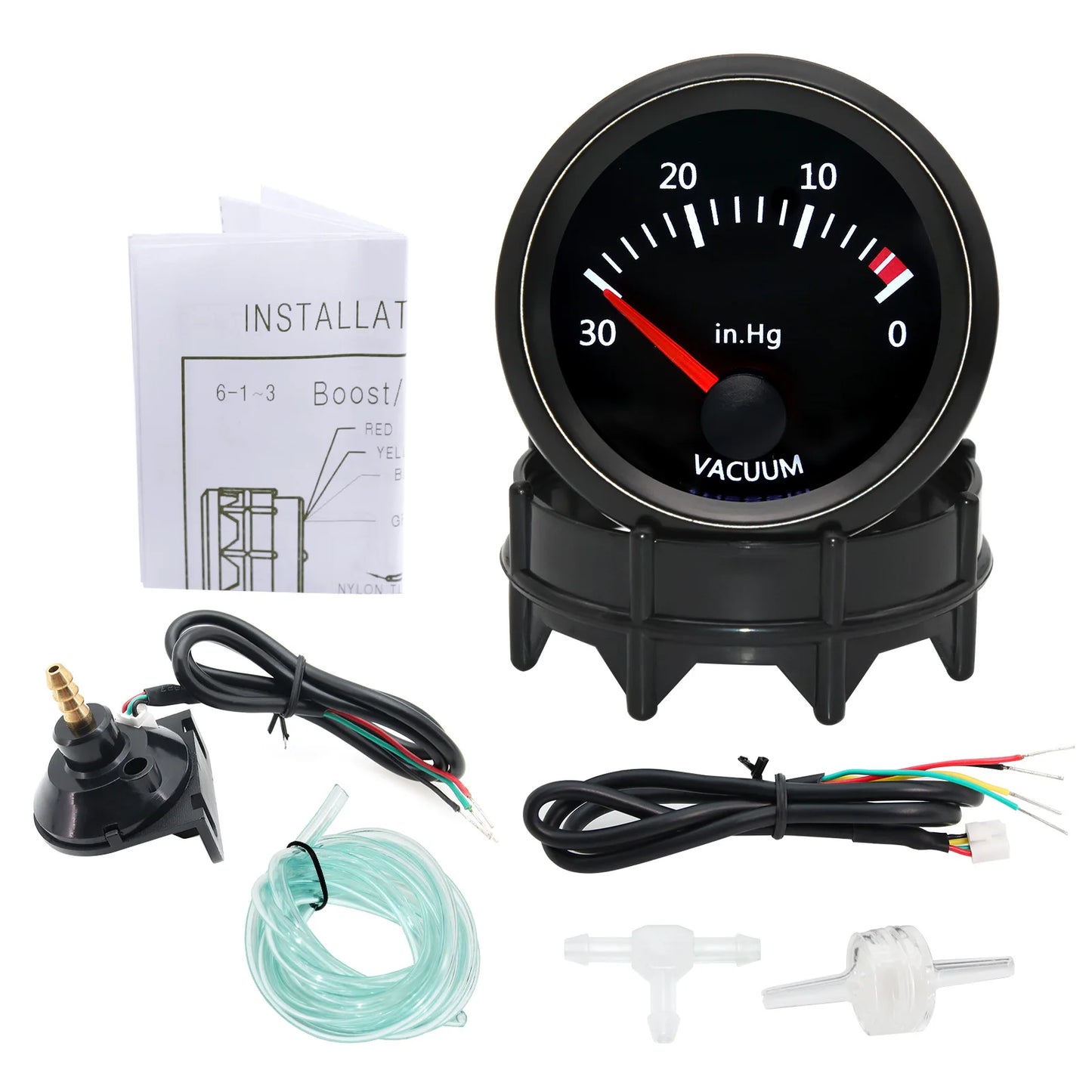 2'' 52mm Racing Car Indicator Water Temp Gauge Oil Temp Meter Voltmeter Oil Press Vacuum Boost Air Fuel Ratio EGT Instrument