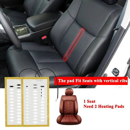 Car Seat Heater Universal 12V Alloy Wire Fast Heating Heat Pads 3 Levels Dual Square Control Switch With Harness Winter Warmer