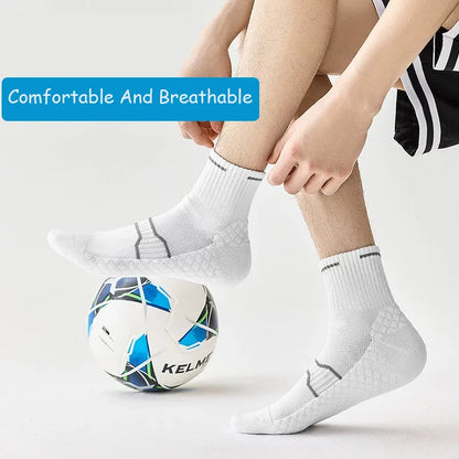 4 Pairs Pro Performance Sport Socks – Breathable, Cushioned, Anti-Slip for Running & Training