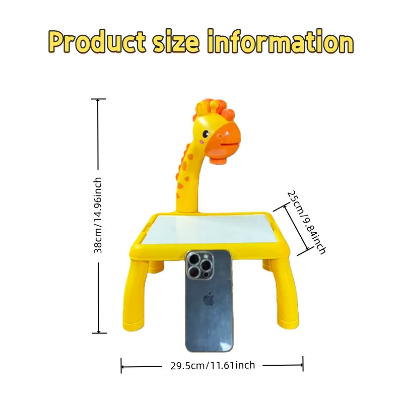 Drawing Projector for Kids, Little Deer Educational Toy, Battery Powered Table with Music, Creative Art Learning Gift For Kids