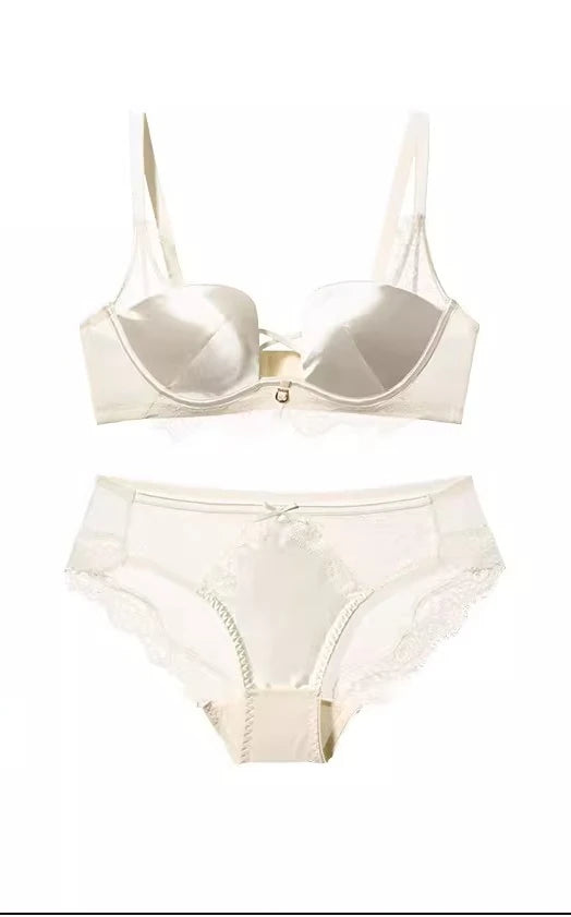 Set Intimo Pizzo Leopardato Chic Stile Francese Reggiseno Push Up Seno Piccolo Antiaccadimento Taglie Comode S-XL Hot Sale Set