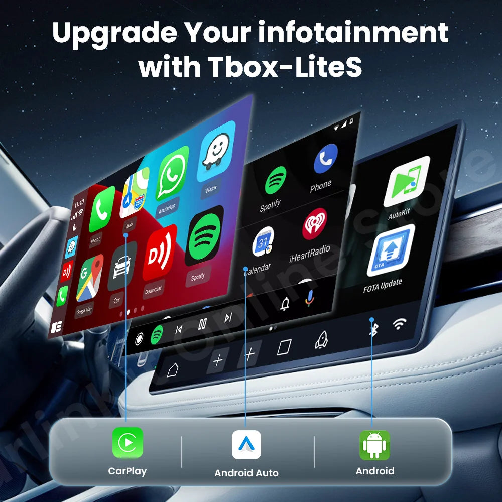 CarlinKit LiteS Android Tv Box Android auto CarPlay Wireless Adatper for Netfilx Youtube IPTV Spotify Skoda Volvo Honda Toyota