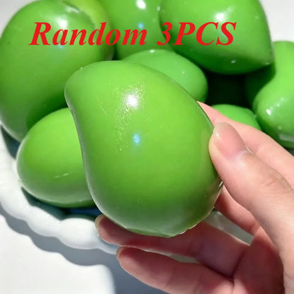 Handmade Crispy Mango Stress Ball Fidget Toy Crunchy Squeeze Ball Round Blocks Filled ASMR Anti Stress Toys for Adults Kids