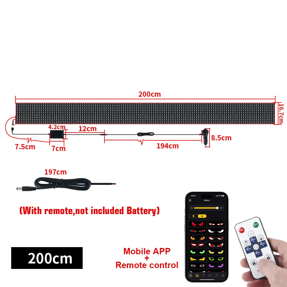 Truck LED Ambient Light Devil's Eye LED Matrix Pixel Panel Display Scrolling Light DIY Programmable Led Eyes Dynamic Animation