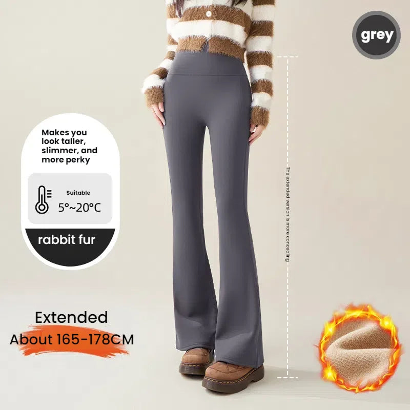 High Waist Flare Leggings Women Winter Fleece Lined Tummy Control Butt Lift Yoga Pants Stretchy Casual Bootcut Palazzo Trousers