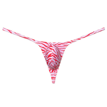 Mens G-String Underwear Thong Multicolor Print Men Low Rise Bikini Briefs Pouch Breathable Thong for Men Quick-dry Mini Panties