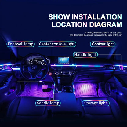 For BMW Only Neon Car Ambient Lights Full 213 Colors Streamer RGB LED Interior Hidden Ergonomic Strip For F10 F20 F30 G20 G30