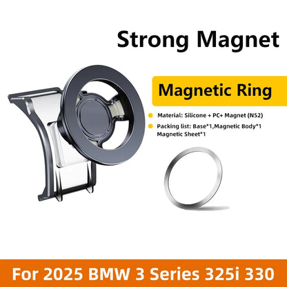 Car Phone Holder For 2025 2026 BMW 3 4 Series 330i 320 Exclusive Base GPS Stand Magnetic Chargre Interior Accessories