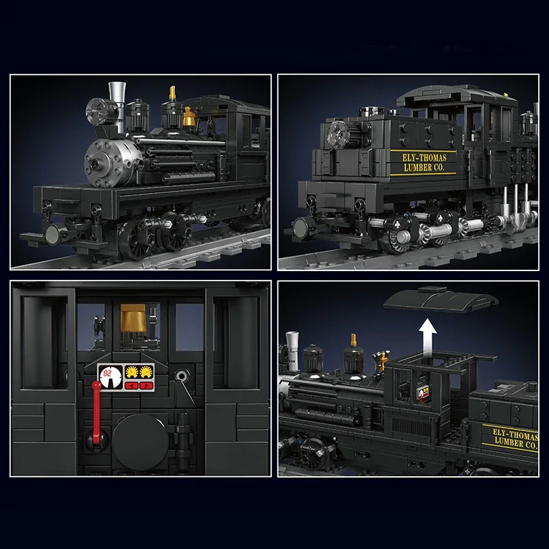 Technical RC LED Retro Train Toys The RC Steam Locomotive Building Block Locomotive Assembly Car Brick Kids Christmas Gift