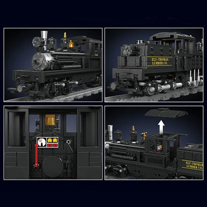 Technical RC LED Retro Train Toys The RC Steam Locomotive Building Block Locomotive Assembly Car Brick Kids Christmas Gift