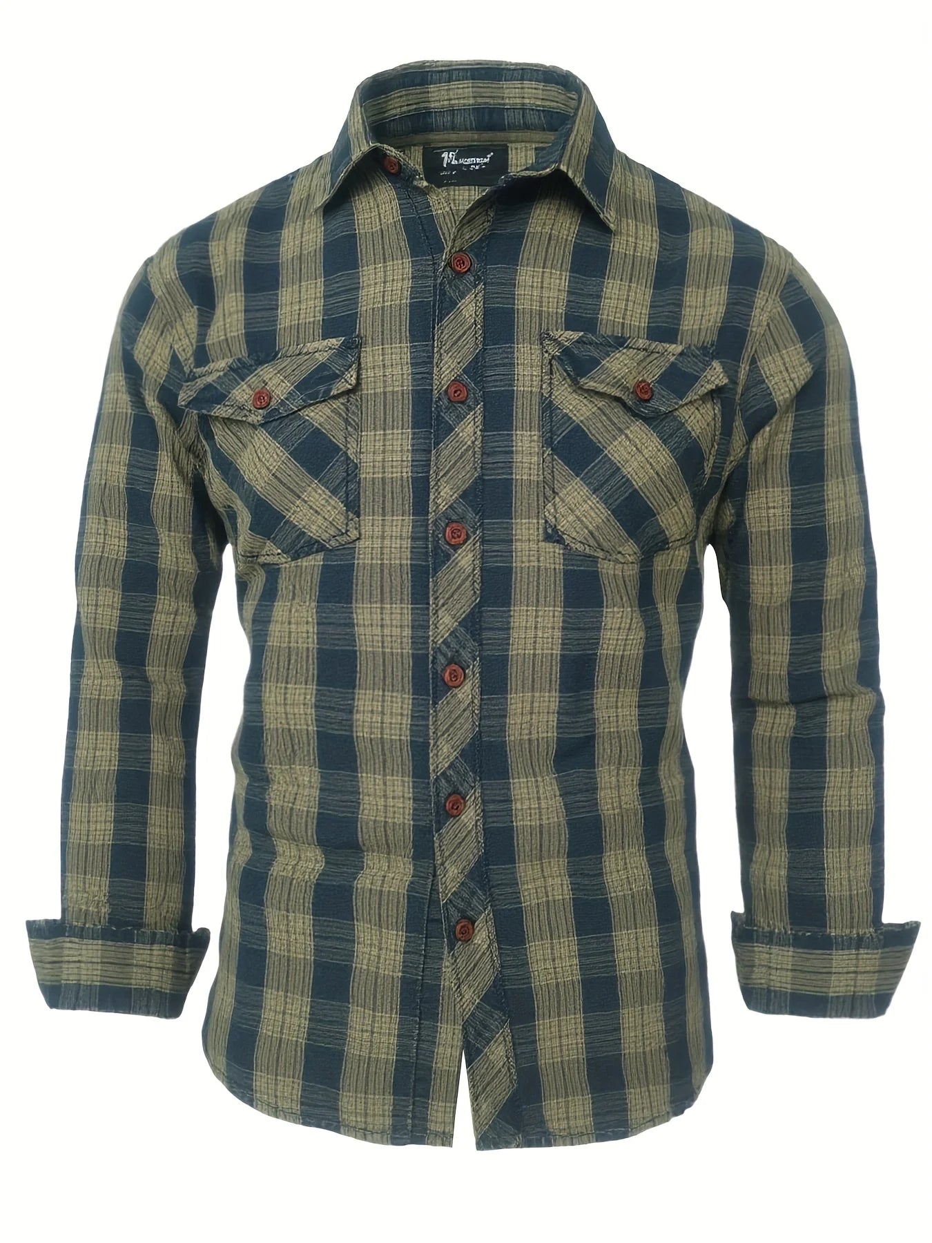 Men's Autumn and Winter Denim Shirt Handmade Vintage Retro Shirt Jacket Long Sleeve Top Fur Collar Thickened Denim Notched Lapel