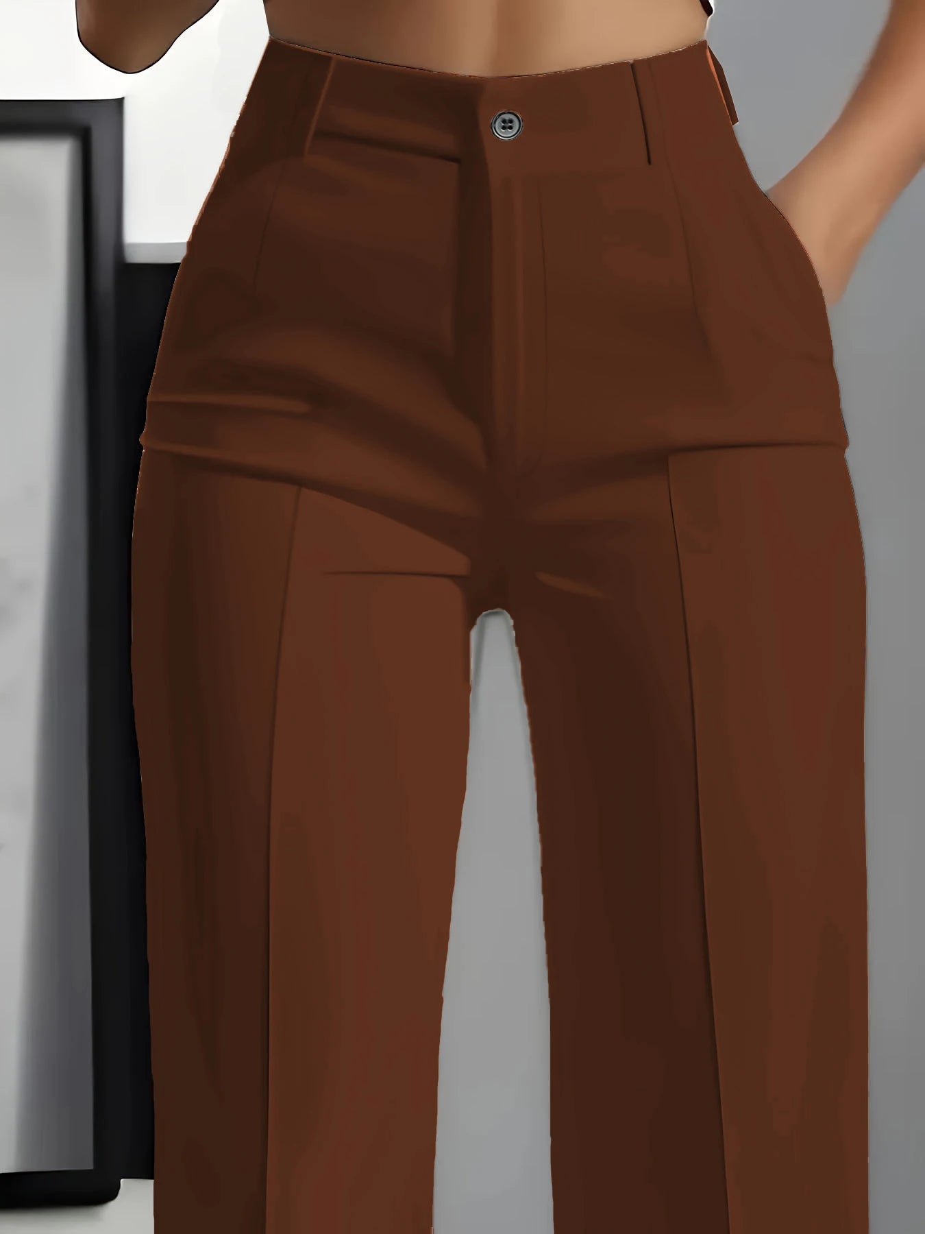 New 2025 Women's High-Waisted Draped Straight-Cut Suit Pants Simple European American Cross-Border Fashion for Women