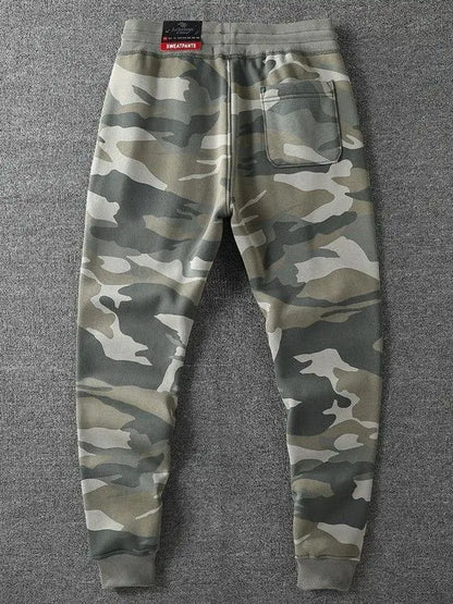 Thickened Wear-Resistant American Casual Camouflage Pants Men's Slim Fit Warmth Sports Cuffed Sweatpants Trendy Long Trousers