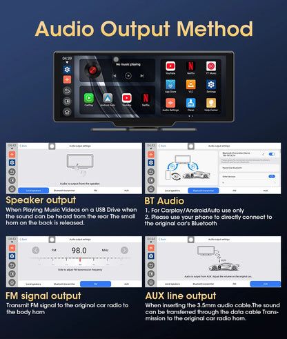 Srnubi 10.26" Car Play Screen Android WIFI Car Multimedia Player Wireless Carplay Android Auto Car Screen for YouTube Netflix