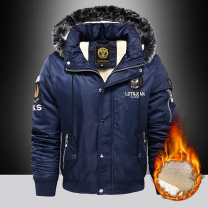 Thick Down Parka Coat Oversize Plus Velvet Thick 2024 Brand Keep Warm Winter Men's Black Blue Red  Padded Jacket Coat Men