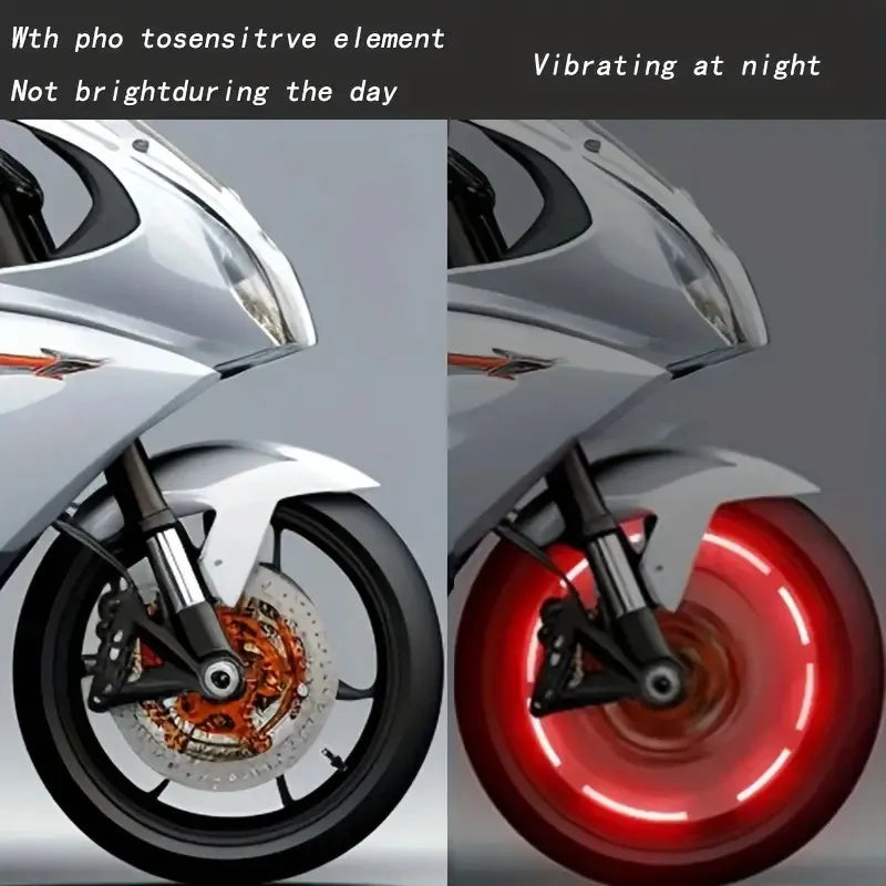 4pcs Solar-Powered LED Wheel Lights for Cars & Motorcycles - Smart Tire Valve Caps with 4 Modes No Battery Required