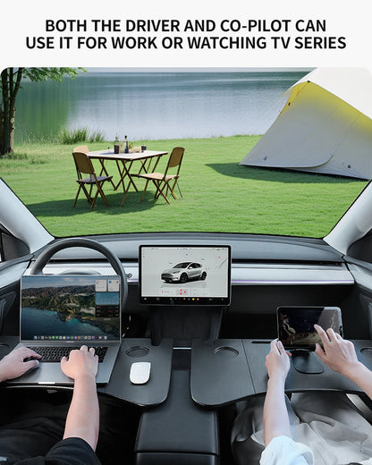 YZ Table Desk For Tesla Model 3 Y X S Highland Juniper 2021-2025 Car Steering Wheel Laptop Tray Food Desk Portable Office Table