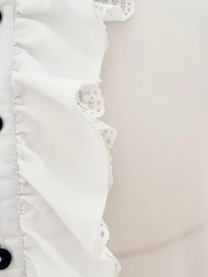 2026 Medieval New Ball Dress Shirt with Ruffled White Shirt for Men