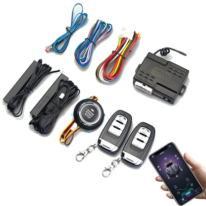 Remote Starter and Car Alarm Smart App Remote Start Stop System for Cars Engine Push Start System with Auto Ignition Button
