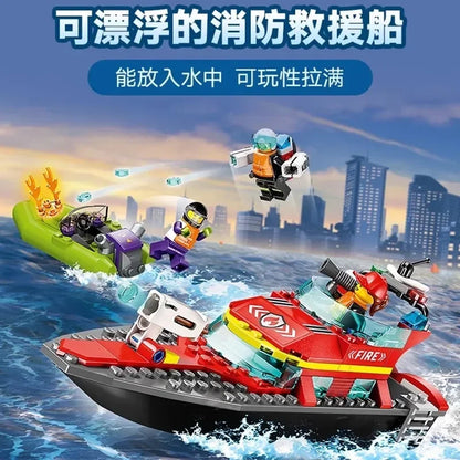 Compatible with the city series police department big hunt boy assembling building block toy children's Day gift police dog60370