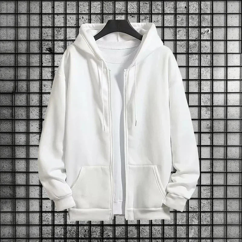 2026 New Arrival Men's Zipper Hoodie Sweatpants 2 Piece Set High Quality Hooded Long Sleeve Sweatshirt Autumn Winter Tracksuit