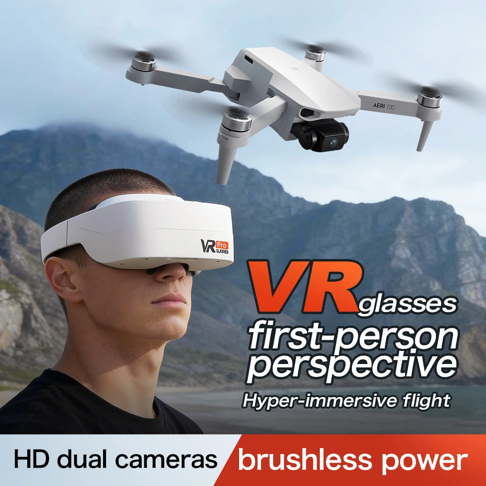 NEW Aeri100 VR Drone 1:1 Scale Aerodynamic Design 8K 1080P HD Camera Remote Control Brushless 360° Obstacle Avoidance Flying Toy