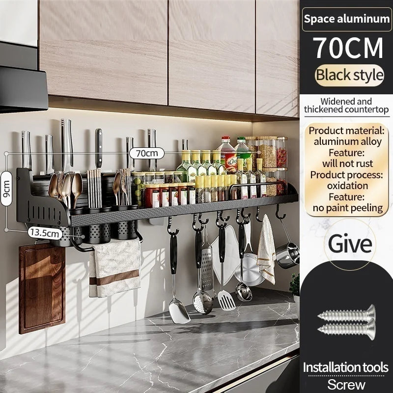 Kitchen Spice Storage Knives Holder Knife Stand Spice Rack Organizer Knives Holder Spoon and Chopsticks Rest Hanging Organizers