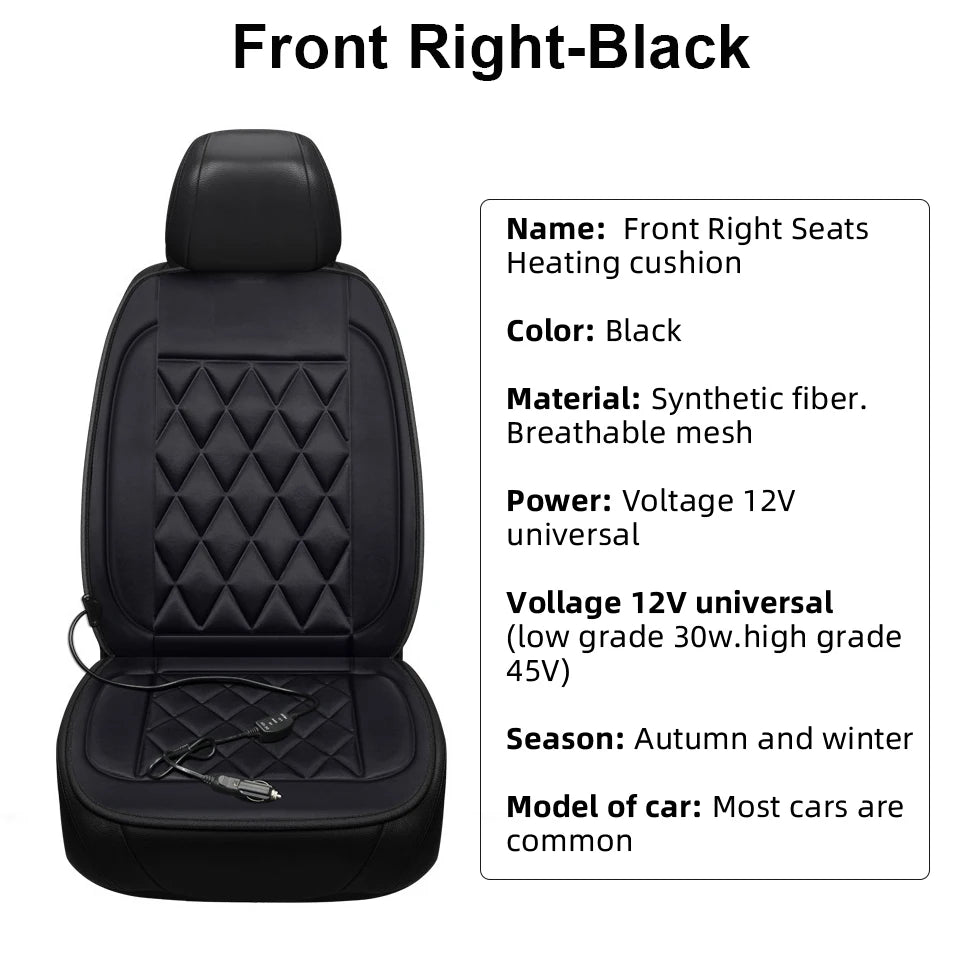 12V Car Heating Seat Cushion Seat Covers Winter Car Seat Heater  Car Accessories Heating Pads Universal Available In Black Red